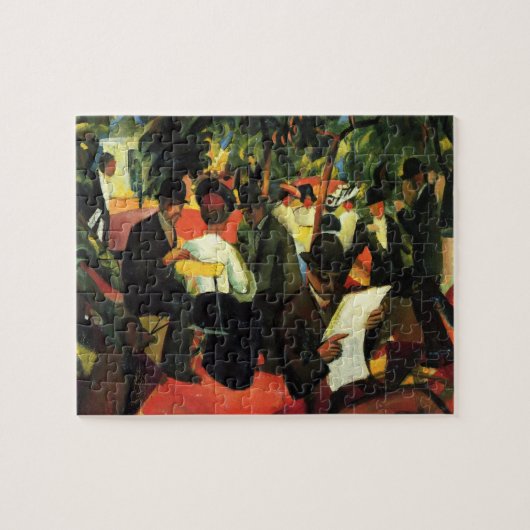 Tuinrestaurant van August Macke,  kunst Legpuzzel (Horizontaal)