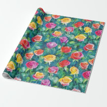 Tuinroosstruik waterverfprint bloeit