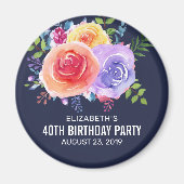 Tuinrozen in waterverf verjaardag Save the Date Magneet (Voorkant)