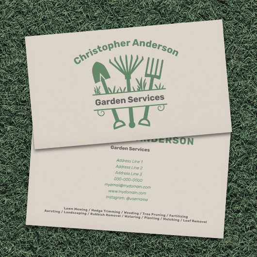 Tuinservices - Gereedschap Monogram Visitekaartje