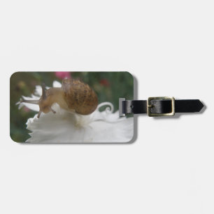 Tuinslak en witte anjer Aangepaste bagage Bagagelabel