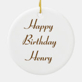 Tuinslak en witte anjer Aangepaste verjaardag Keramisch Ornament (Achterkant)