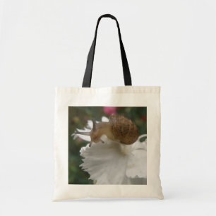 Tuinslak en witte anjer Canvas tas