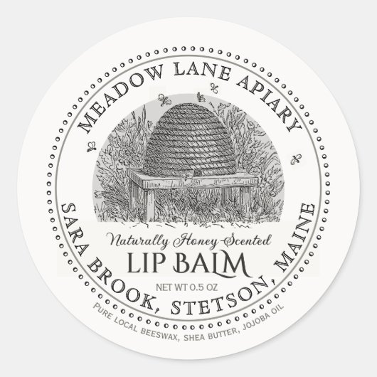  tuinslang bijenwas Balmlabel Ronde Sticker (Voorkant)