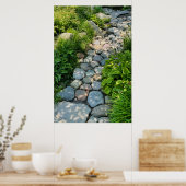 Tuinstenen pad door rustig bos poster (Keuken)