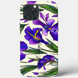 Tuinsymfonie: Iris bloemenpatroon iPhone 13 Pro Max Hoesje