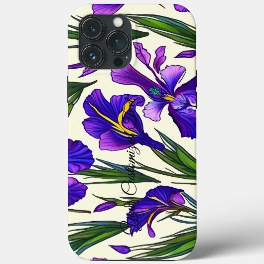 Tuinsymfonie: Iris bloemenpatroon Case-Mate iPhone Case (Achterkant)
