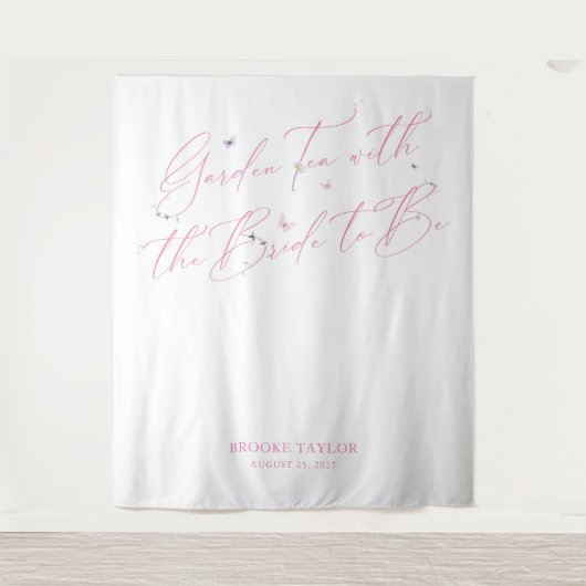 Tuinthee met de bruid om Vrijgezellenfeest terug t Wandkleed (Voorkant)