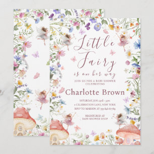 Tuintje met wilde bloemen en feeën baby shower uit kaart