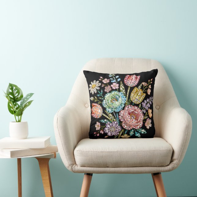 Tuintje vol lentebloemen kussen (Stoel)