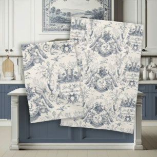 Tuintrans Frans Blauw Vintage Pauw Haan en Konijn Theedoek