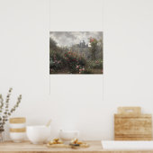 Tuintuin verlaten roos -  kunst poster (Keuken)