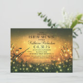 Tuinverlichting Rustiek Bruids Douche Uitnodiging (Staand voorkant)