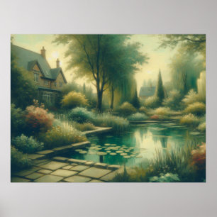  Tuinvijver Groene Planten Poster