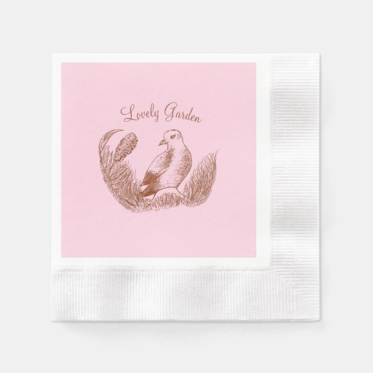  Tuinvogel – Elegante Bloemmelodie Servet (Voorkant)