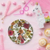 Tuinvogels en bloemen 1 papieren bordje (Feest)