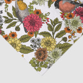 Tuinvogels en bloemen 1 tissuepapier (Detail)