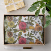 Tuinvogels en bloemen 1 tissuepapier (Geschenk)