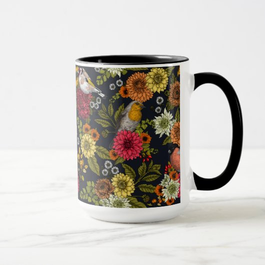 Tuinvogels en bloemen 2 mok (Rechts)