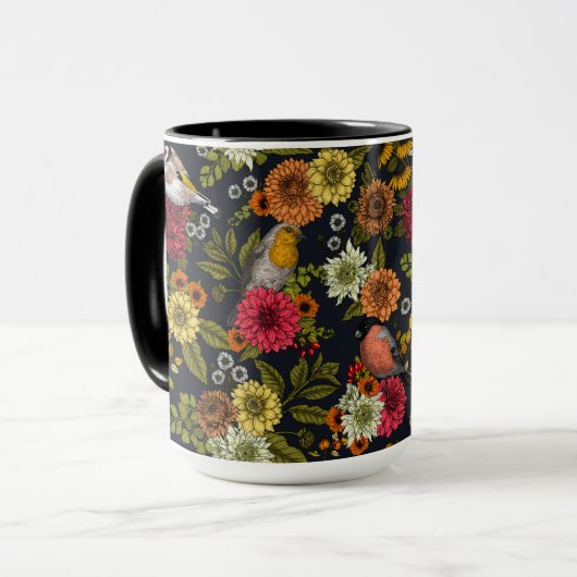 Tuinvogels en bloemen 2 mok (Voorkant links)