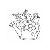 Tuinwater met bloemen rubberstempel (Afrduk)