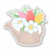 Tuinwater met bloemen sticker (Voorkant)