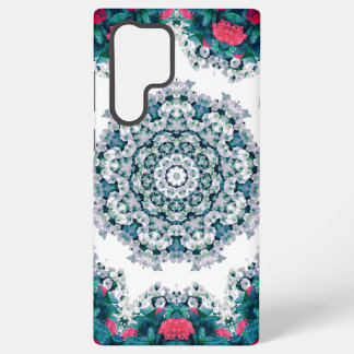 Tuinwaterfontein Rode Bloemen Mandala-ontwerp Samsung Galaxy Hoesje