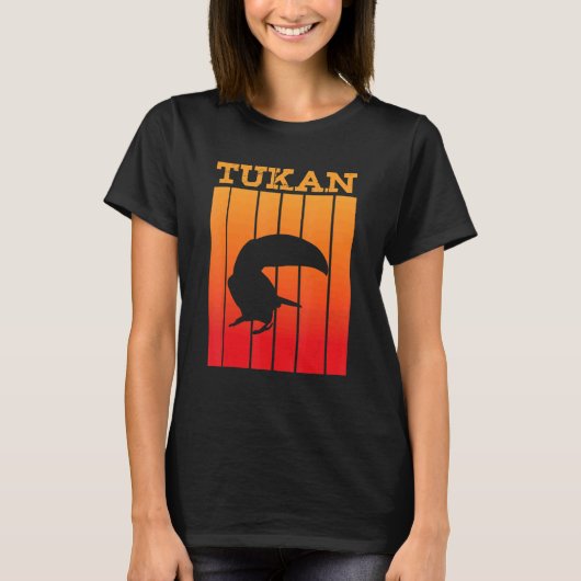 Tukan Shadow Silhouette op Sunset T-shirt (Voorkant)