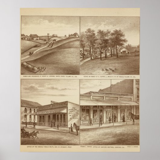 Tulare Co ranches, kantoren Poster (Voorkant)