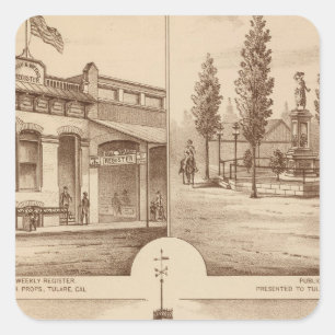 Tulare School, Californië Vierkante Sticker