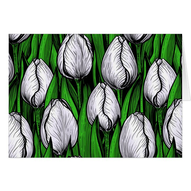Tulières blanches avec feuilles verts (Devant horizontal)