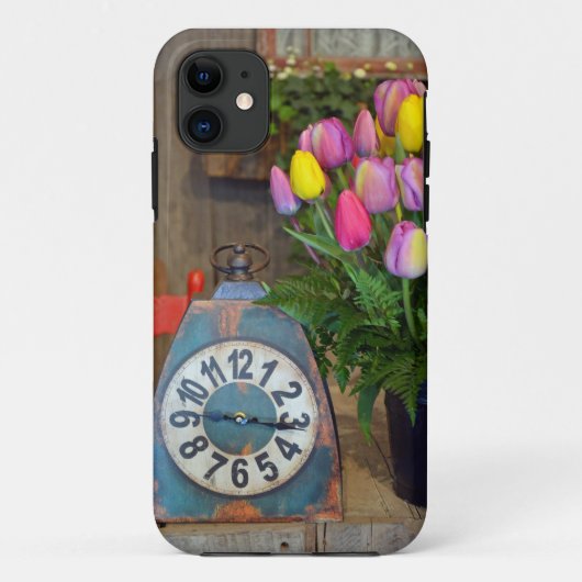 Tulières de printemps et coque iphone d'horloge (Dos)