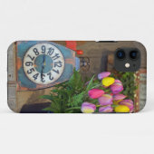 Tulières de printemps et coque iphone d'horloge (Dos (Horizontal))