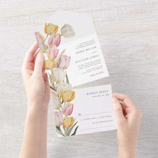 Tulip All in One Wedding Invitation (Déchirure)