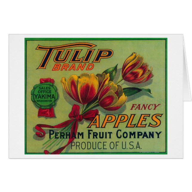 Tulip Apple Crate LabelYakima, WA (Voorkant Horizontaal)
