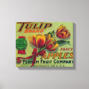 Tulip Apple Crate LabelYakima, WA Canvas Afdruk