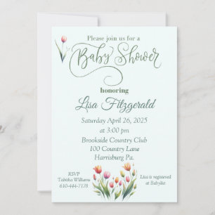 Tulip Baby shower Uitnodiging