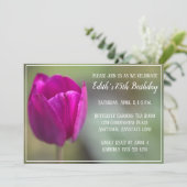 Tulip Birthday Party Invitation Kaart (Staand voorkant)