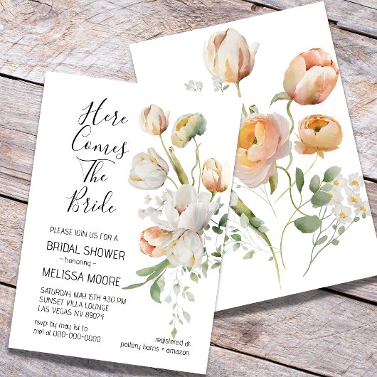 Tulip Blooms Invitation de la douche nuptiale