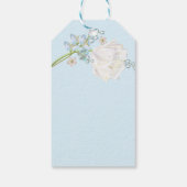 Tulip Blue Floral Wedding Cadeaulabel (Achterkant)