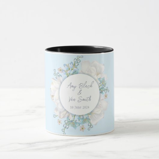 Tulip Blue Floral Wedding Mok (Midden)
