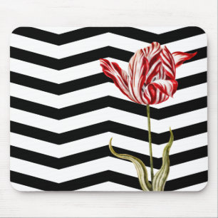 Tulip Botanische Chevron Stripe Patroon Muismat