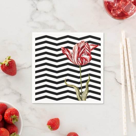Tulip Botanische Chevron Stripes Pattern Servet (Insitu)