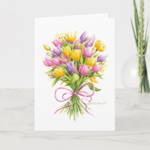 Tulip Bouquet Blank Card All Occasion Card Kaart