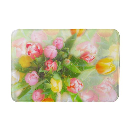Tulip bouquet in kijkhoek - bloemkunst badmat (Voorkant)