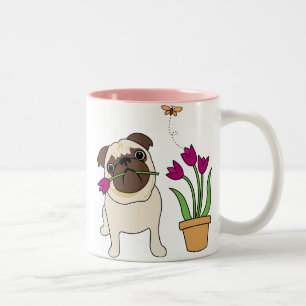 Tulip Carlin and Butterfly Mugs - Texte facultatif