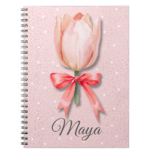 Tulip Coquette Notitieboek Naam | Pastelkleurig Da
