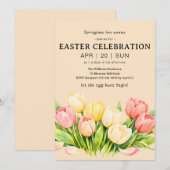Tulip Easter Celebration Invitation Flat Card (Devant / Derrière)