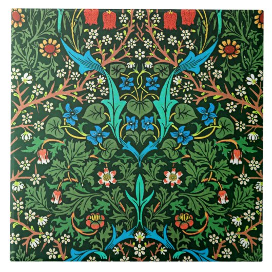 Tulip, een bloempatroon van William Morris Tegeltje (Voorkant)