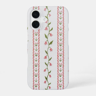 Tulip embroidered texture iPhone 16 case Hoesje